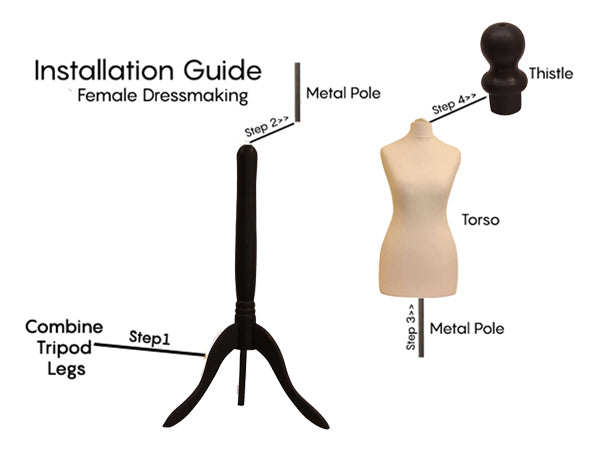 Display Guru Female Uk Size 16/18 Dressmakers Tailors Dummy Mannequin, Cream Torso Bust With Black Wood Tripod Stand