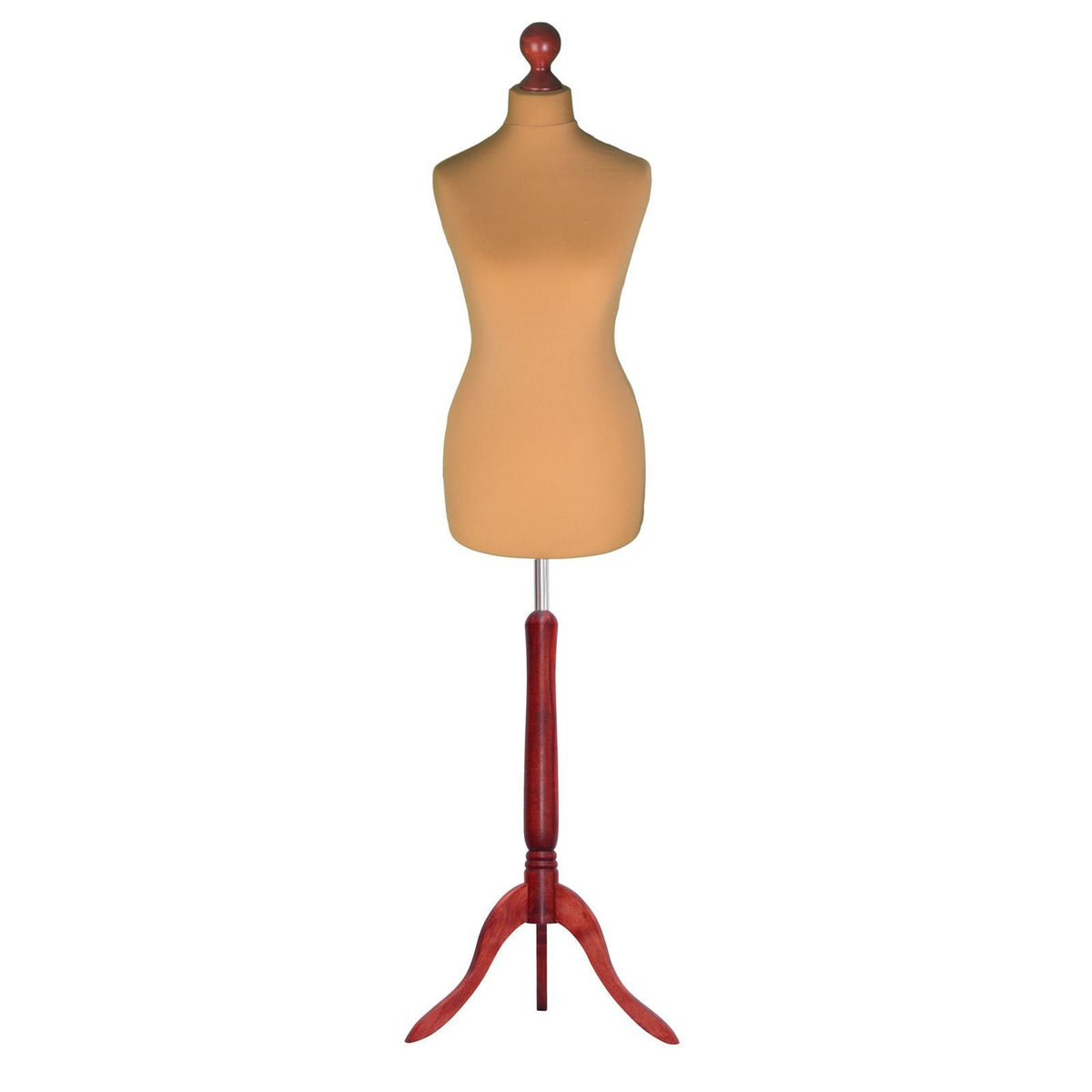 Display Guru Female Uk Size 6/8  Dressmakers Tailors Dummy Mannequin, Gold Torso Bust With Red Wood Tripod Stand