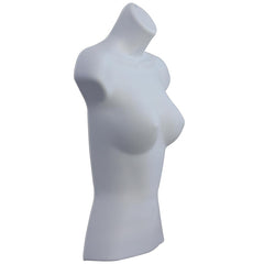 Display Guru Half Body Form 3 Quarter White Female Hanging Mannequin for Shop Bust Display