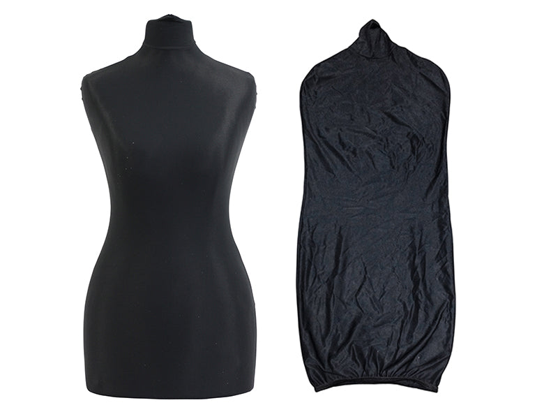 Display Guru Uk Size 6/8 Female Dressmakers Tailors Dummy Mannequin, Black Torso Bust With Dark Wood Tripod Stand
