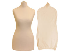 Display Guru Female Uk Size 8/10 Dressmakers Tailors Dummy Mannequin , Cream Torso Bust with Light Wood Round Base