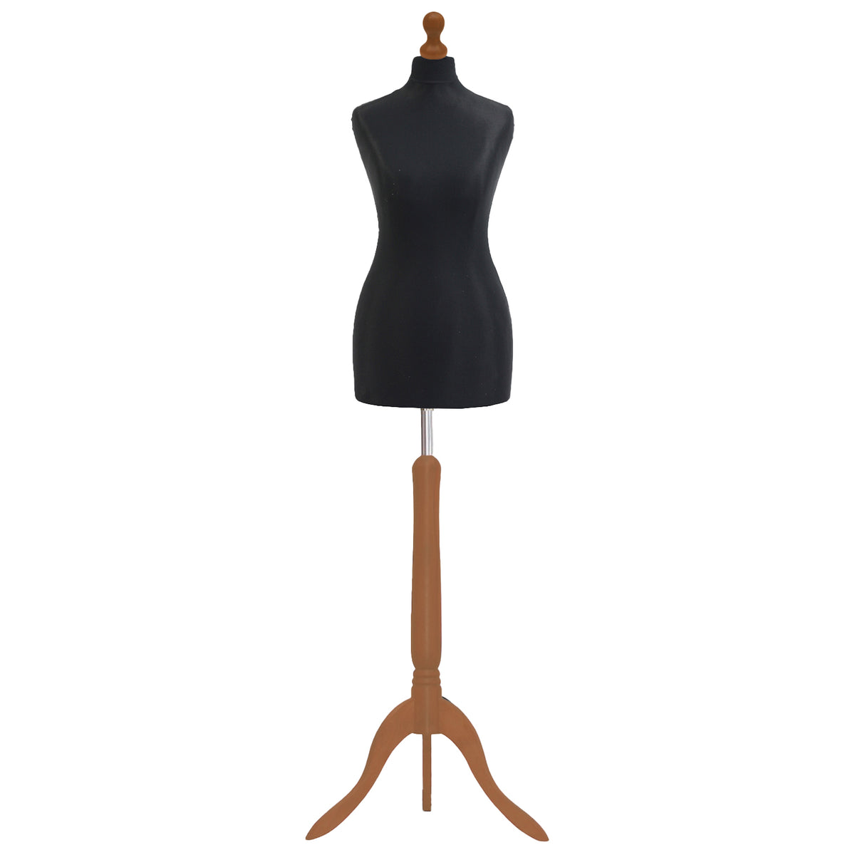Display Guru Uk Size 6/8 Female Dressmakers Tailors Dummy Mannequin, Black Torso Bust With Gold Wood Tripod Stand