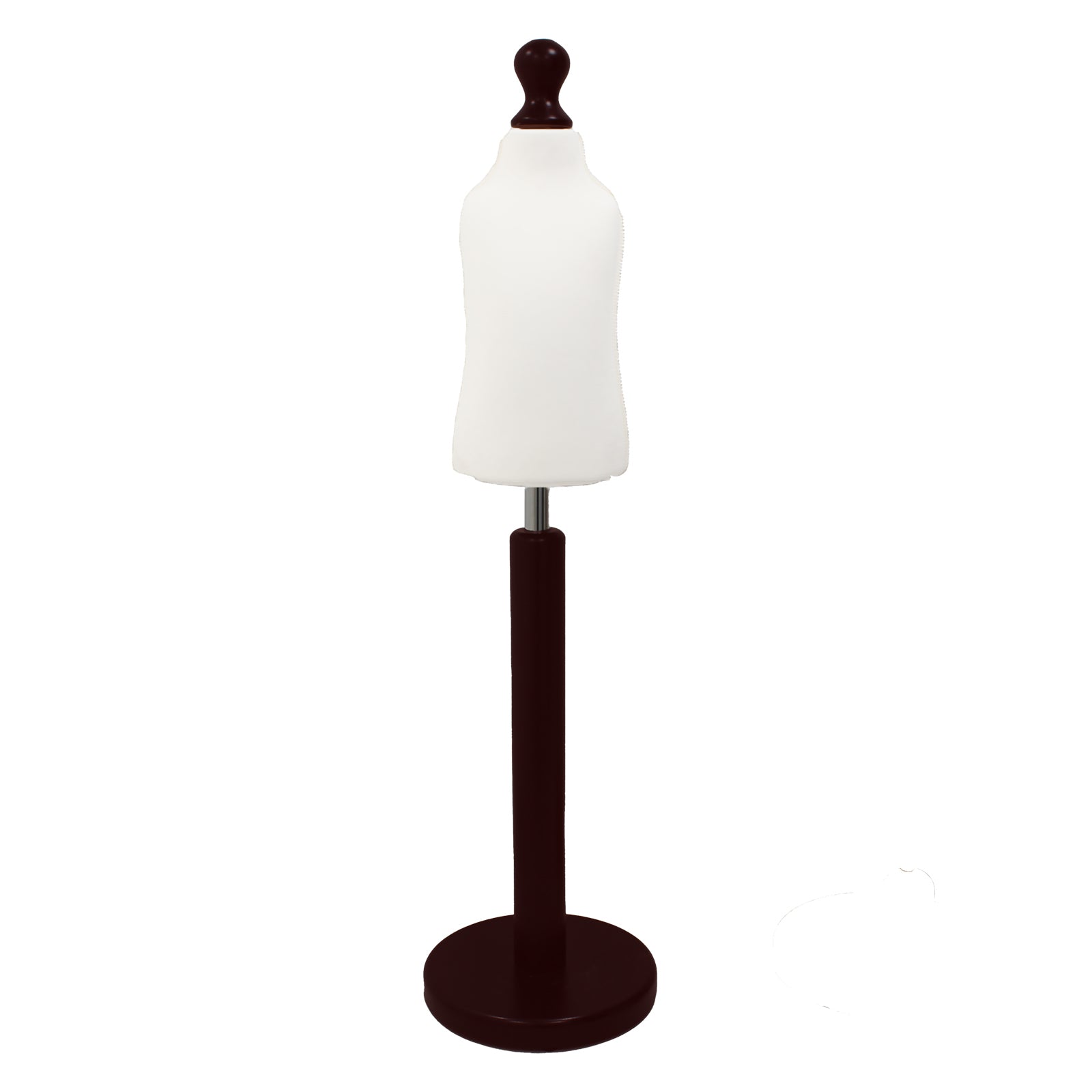 Children Kids Age 1 year Tailors Dummy Mannequin, White Torso Bust with a Dark Wood Round Base